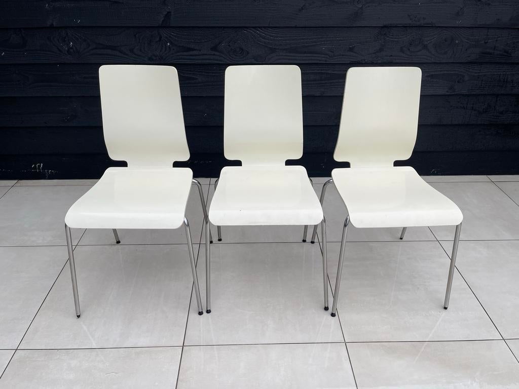 Set van 3 witte stoelen, Ophalen, Kunststof, Gebruikt, Drie