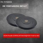 PH Fitness Bumper Plates 15KG – 50mm Olympische 2 Stuks, Nieuw, Ophalen of Verzenden, Info@phfitness.nl, Zurichstraat 20
