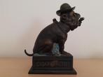 Vintage " Ole Puffer" Bulldog gietijzeren spaarpot, Verzamelen, Spaarpotten, Ophalen of Verzenden, Zo goed als nieuw, Metaal of Blik
