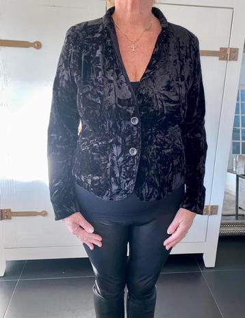 Mooi Ophilia zwarte blazer jasje fluwelenvleug mt 42 XL  New beschikbaar voor biedingen