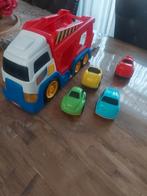 Vrachtwagen met oplegger en 4 auto's, Ophalen of Verzenden, Zo goed als nieuw