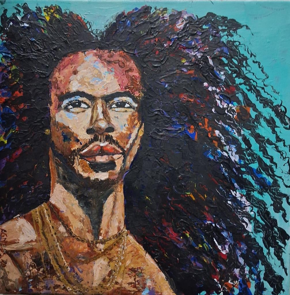 Portret van een man met lang haar, Ophalen of Verzenden