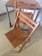 2 houten klapstoeltjes, Huis en Inrichting, Stoelen, Ophalen, Gebruikt, Twee, Bruin
