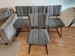 4x eetkamerstoelen - antraciet - zo goed als nieuw!, Ophalen, Zo goed als nieuw, Vier, Stof