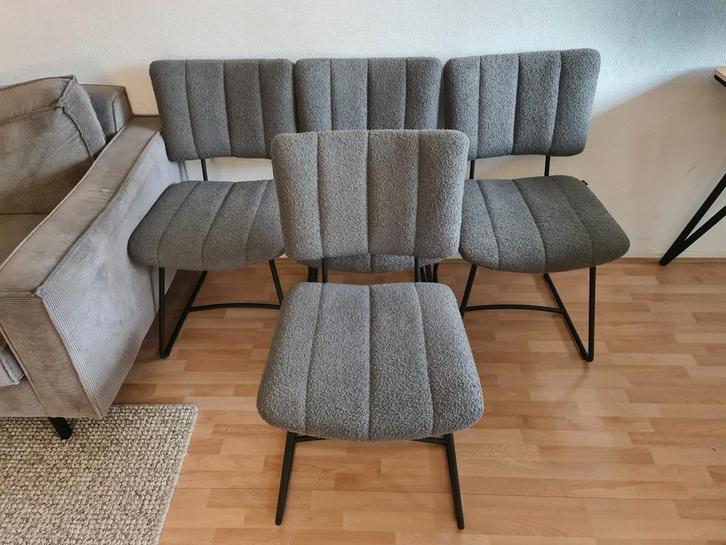 4x eetkamerstoelen - antraciet - zo goed als nieuw!, Huis en Inrichting, Stoelen, Zo goed als nieuw, Vier, Stof, Grijs, Ophalen
