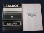 Brochure TALBOT TAGORA + Tech gegevens en uitrusting - 1981/, Boeken, Auto's | Folders en Tijdschriften, Gelezen, Overige merken