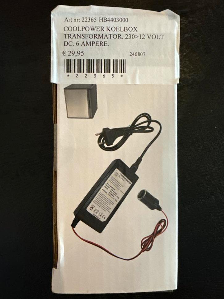 Coolpower Koelbox Transformator 230V naar 12V, Caravans en Kamperen, Kampeeraccessoires, Nieuw, Ophalen of Verzenden
