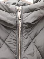 Dames jas lang zwart met boord in de mouwen, Kleding | Dames, Jassen | Winter, Ophalen of Verzenden, Zo goed als nieuw