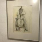 Aquarel stilleven 'Jasje aan een kapstokhaak', Ophalen of Verzenden