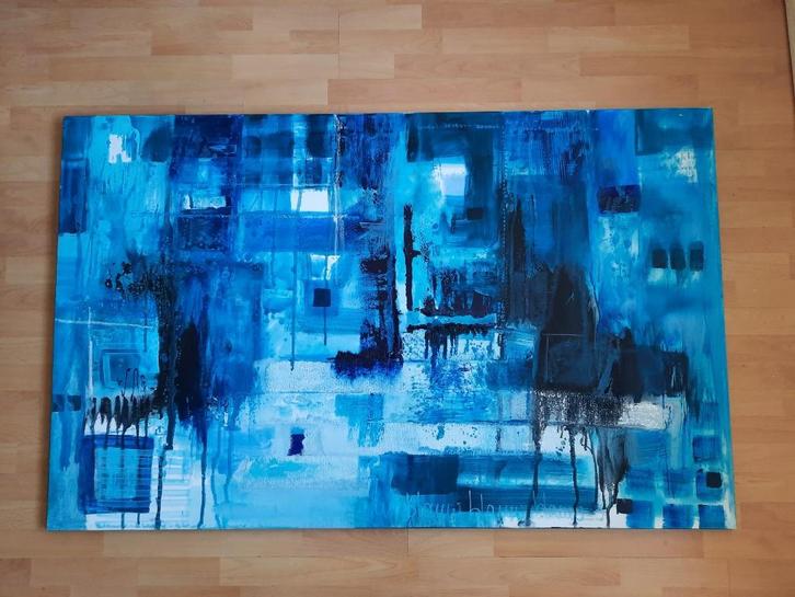Schilderij thema Blauw Blauw Blauw ter overname, Antiek en Kunst, Kunst | Schilderijen | Abstract, Ophalen