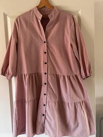 Zonerjurk ruitje roze bruin wit beschikbaar voor biedingen