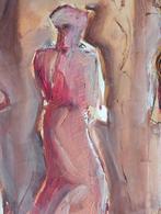 Gouache verf op papier 4 figuren jaren 90, Verzenden