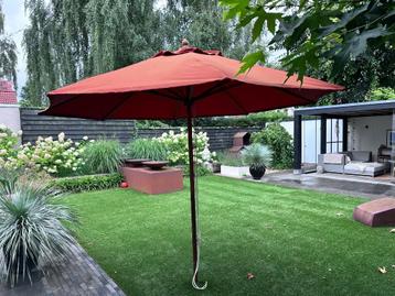Parasol 300 cm. teakhouten frame beschikbaar voor biedingen