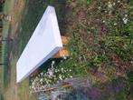 massief houten tafel. 11 cm dik. gelamineerd hout., Huis en Inrichting, Tafels | Eettafels, Ophalen, Gebruikt, 200 cm of meer