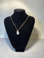 gouden clip-on hanger 14k. barokparel & diamanten, Overige voorstellingen, Verzenden, Zo goed als nieuw, Goud