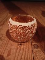 Waxinelichthoudertje oranje glas, Ophalen of Verzenden, Zo goed als nieuw, Overige materialen, Minder dan 25 cm