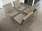 Leolux spring senso leren grijze design eetkamerstoelen, Ophalen, Zo goed als nieuw, Grijs