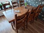 Te koop blank eiken zware tafel met 6 stoelen van Oisterwijk, Ophalen, Gebruikt, 4 tot 6 stoelen