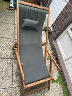 Houten Tuin Ligstoel met Kussen, Ophalen, Gebruikt, Hout, Verstelbaar