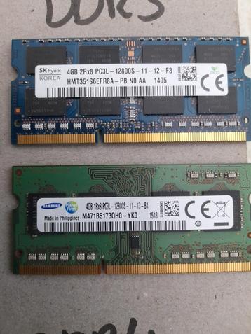 2 x 4 GB DDR3 laptop geheugens aangeboden: beschikbaar voor biedingen