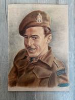 Getekend portret Canadees Tweede Wereldoorlog, Verzamelen, Ophalen of Verzenden