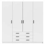 Witte kledingkast Sprint – 200x196x50 cm, Huis en Inrichting, Kasten | Kledingkasten, Ophalen, Met hangruimte, 150 tot 200 cm