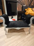 Zwart zilver barok bankje, Gebruikt, Minder dan 75 cm, Minder dan 150 cm, Stof