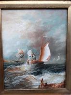 Olieverf Schilderij Zeezicht in Barok Lijst, Ophalen of Verzenden