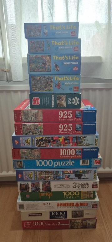 stapel puzzels 21 stuks - hele stapel €65,- beschikbaar voor biedingen