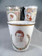 Koningin Wilhelmia, 3 emaille bekers; 1898, 1898 & 1901, Ophalen of Verzenden, Gebruikt, Nederland, Overige typen