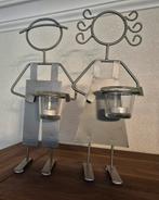 Leuke metalen man en vrouw figuren waxinelichtjeshouders, Verzenden, Metaal, Minder dan 50 cm, Minder dan 5 flessen