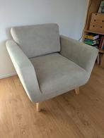 Beige stoffen Fauteuil, Ophalen, 75 tot 100 cm, Zo goed als nieuw, 75 tot 100 cm