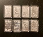 AUSTRALIA RECTANGLE DRAGONS compleet, Postzegels en Munten, Edelmetalen en Baren, Ophalen of Verzenden, Zilver