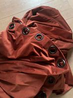Velours oranje rood gordijn met zwarte ringen H225cm B400cm, Ophalen, Zo goed als nieuw, Rood, 200 cm of meer