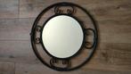 Mooie ronde spiegel met zwart metalen rand., Huis en Inrichting, Woonaccessoires | Spiegels, Minder dan 100 cm, Minder dan 50 cm