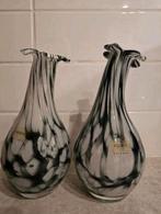 Fidrio vaasjes zwart wit 20cm hoog, Wit, Ophalen of Verzenden, Minder dan 50 cm, Glas