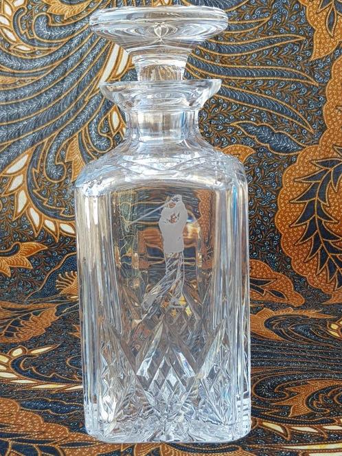 Mooie zware oude Engelse whiskykaraf met golfspeler 22,6 cm., Antiek en Kunst, Antiek | Glas en Kristal, Ophalen of Verzenden