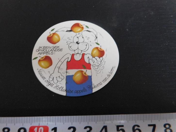 sticker Ik ben gek op Hollandse Appels  strip Haas *, Verzamelen, Stickers, Zo goed als nieuw, Ophalen