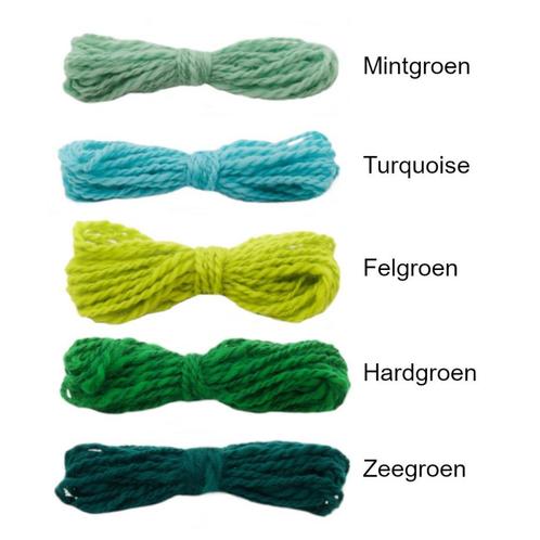 Lontwol, gesponnen kleurensets 5 tinten, Hobby en Vrije tijd, Overige Hobby en Vrije tijd, Nieuw, Ophalen of Verzenden