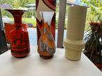 Vazen retro vintage, Oranje, Ophalen of Verzenden, Minder dan 50 cm, Glas