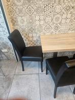 Horeca 4 tafels en 8 stoelen, Ophalen, Bruin, Leer, Zo goed als nieuw
