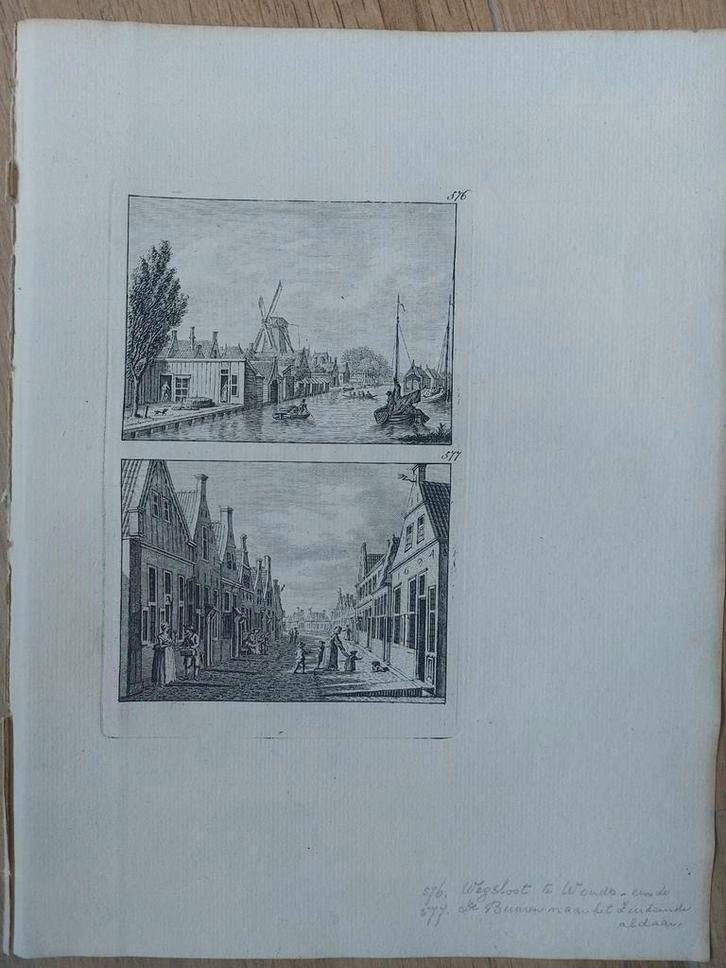 576-577 Wegsloot Wouds-einde Woudsend De Buuren Buren, Antiek en Kunst, Kunst | Etsen en Gravures, Ophalen of Verzenden