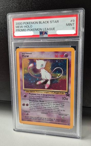 PSA 9 - Mew Holo #9 (2000 Pokemon Black Star Promo Pokemon) beschikbaar voor biedingen