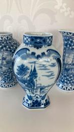 Vintage - set van 3 vaasjes - Delfts blauw dec 542 500 542, Antiek en Kunst, Antiek | Vazen, Ophalen of Verzenden