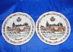 Gien France gebakbordjes Gien kasteel en brug over de Loire, Ophalen of Verzenden, Zo goed als nieuw, Overige stijlen, Kop(pen) en/of Schotel(s)