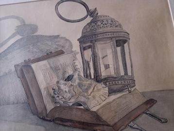 schilderij Gravure/ets stilleven beschikbaar voor biedingen