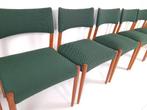 6 vintage Deense stoelen de ploeg stof groen | nieuwe stof, Overige kleuren, ., Ophalen of Verzenden, Zo goed als nieuw