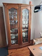 Vintage oude eiken vitrinekast met mooie inhoud., Huis en Inrichting, Ophalen, 50 tot 100 cm, Zo goed als nieuw, Minder dan 100 cm