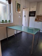 Design glazen eettafel, Huis en Inrichting, Tafels | Eettafels, Ophalen, Gebruikt, 100 tot 150 cm, 50 tot 100 cm