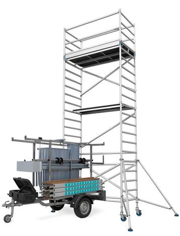 Steiger huren MET AANHANGER 8,2m werkhoogte beschikbaar voor biedingen